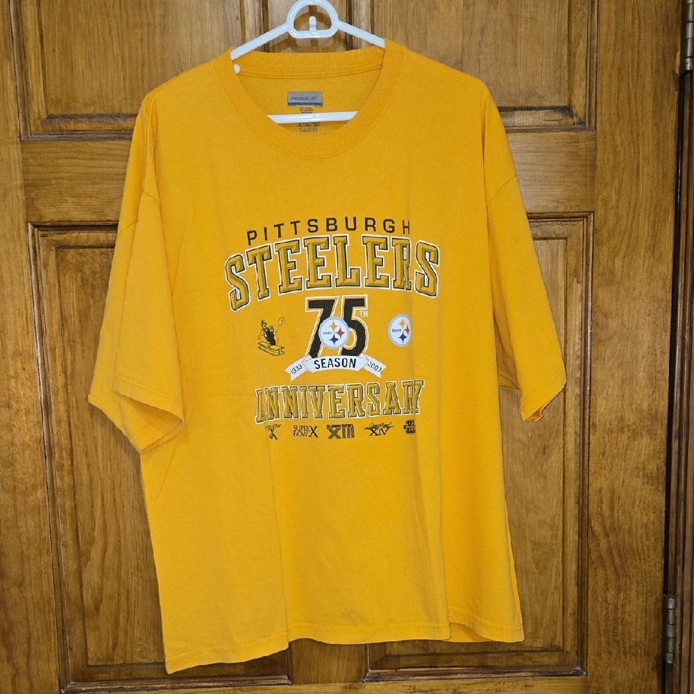 Reebok Yellow Pittsburgh Steelers Anniversary Tee